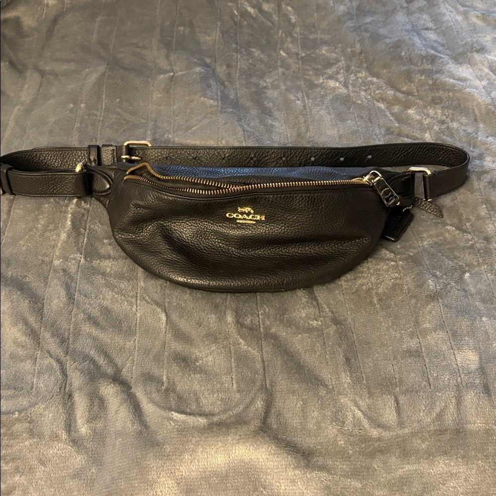 Coach Black Leather fanny pack